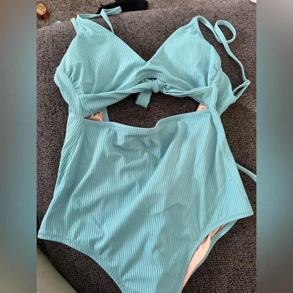Shade & Shore Light Blue One Piece Swimsuit